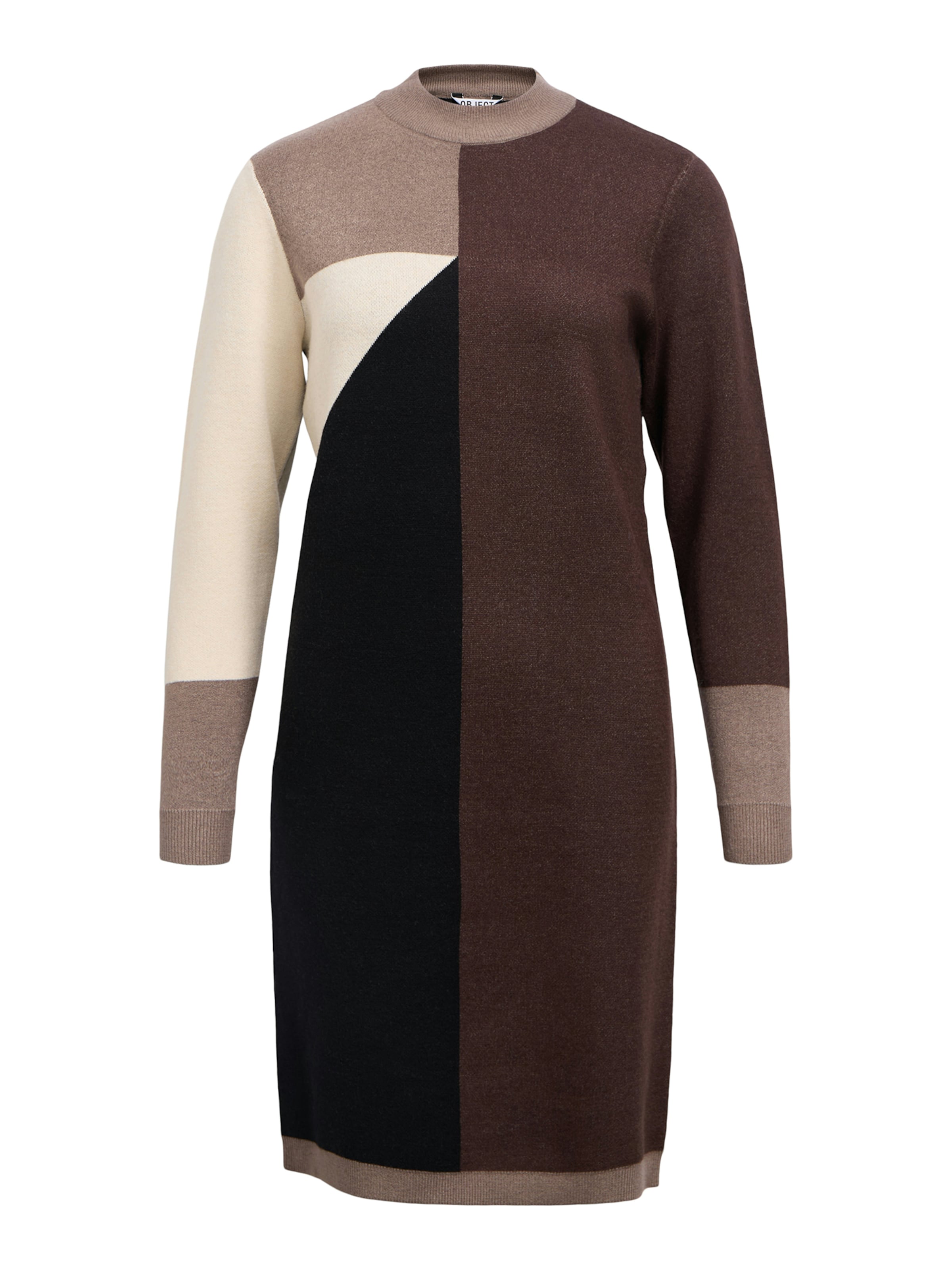 Robes en maille 'OBJRAY' OBJECT en marron : devant