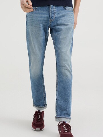 WE Fashion Slimfit Jeans in Blauw: voorkant