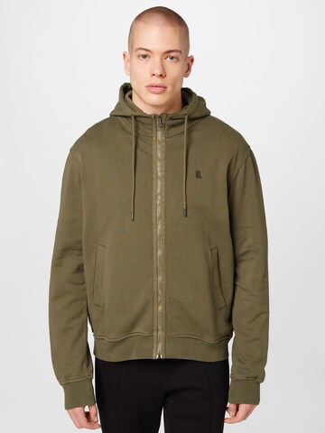 recolution Zip-Up Hoodie 'Spruce' in Green: front