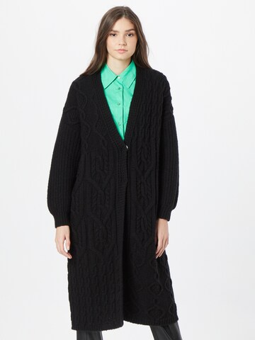 Palton tricotat de la UNITED COLORS OF BENETTON pe negru: față