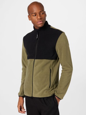 JACK & JONES Fleece Jacket 'POWER' in Green: front