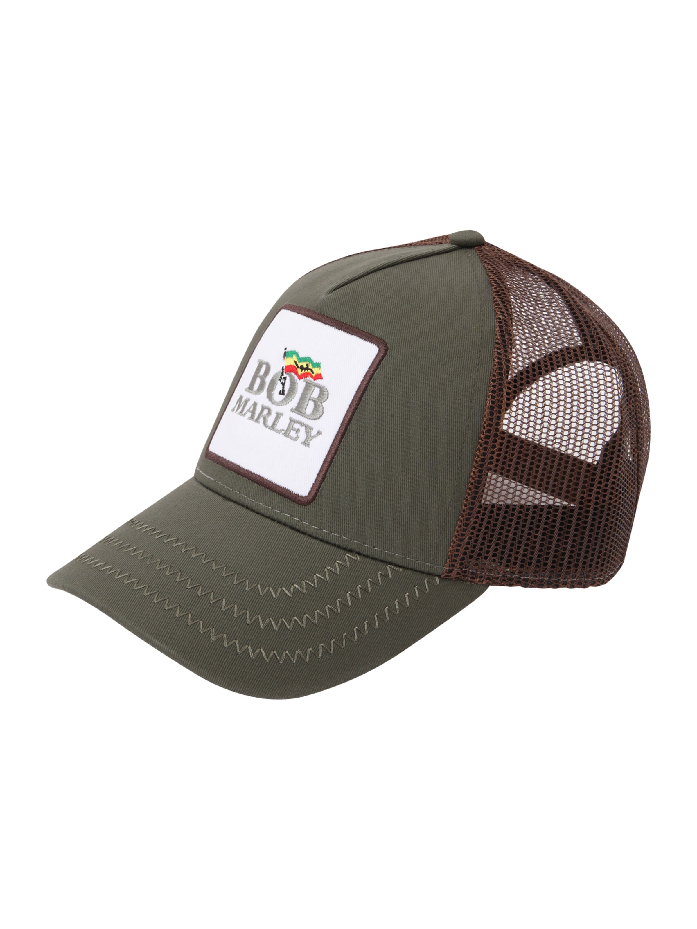 AMPLIFIED Czapka z daszkiem 'Bob Marley' w kolorze zielony: przód