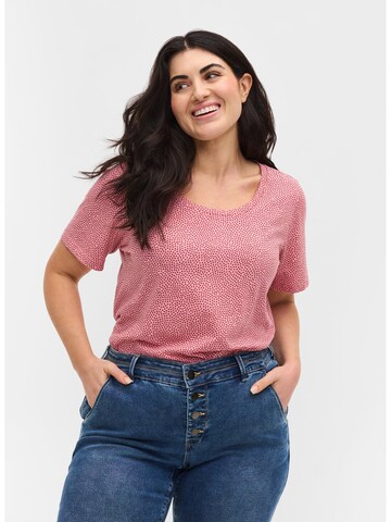 Zizzi Shirt 'Clara' in Rood: voorkant