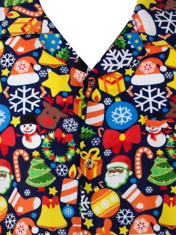 Regular fit Camicia 'Christmas Allover' di King Kameha in blu