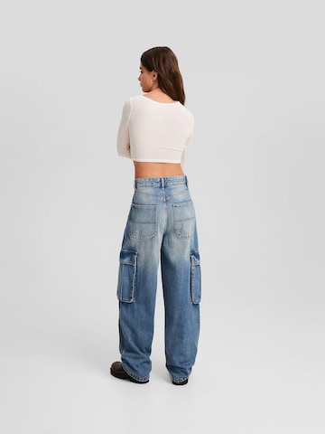 Bershka Tapered Cargojeans i blå