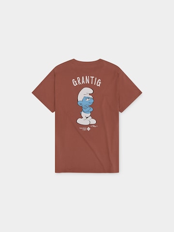Bavarian Caps Shirt 'Grantler Klub: Muffi' in Brown: front