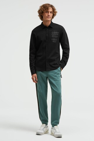 CAMP DAVID Slim fit Button Up Shirt in Black