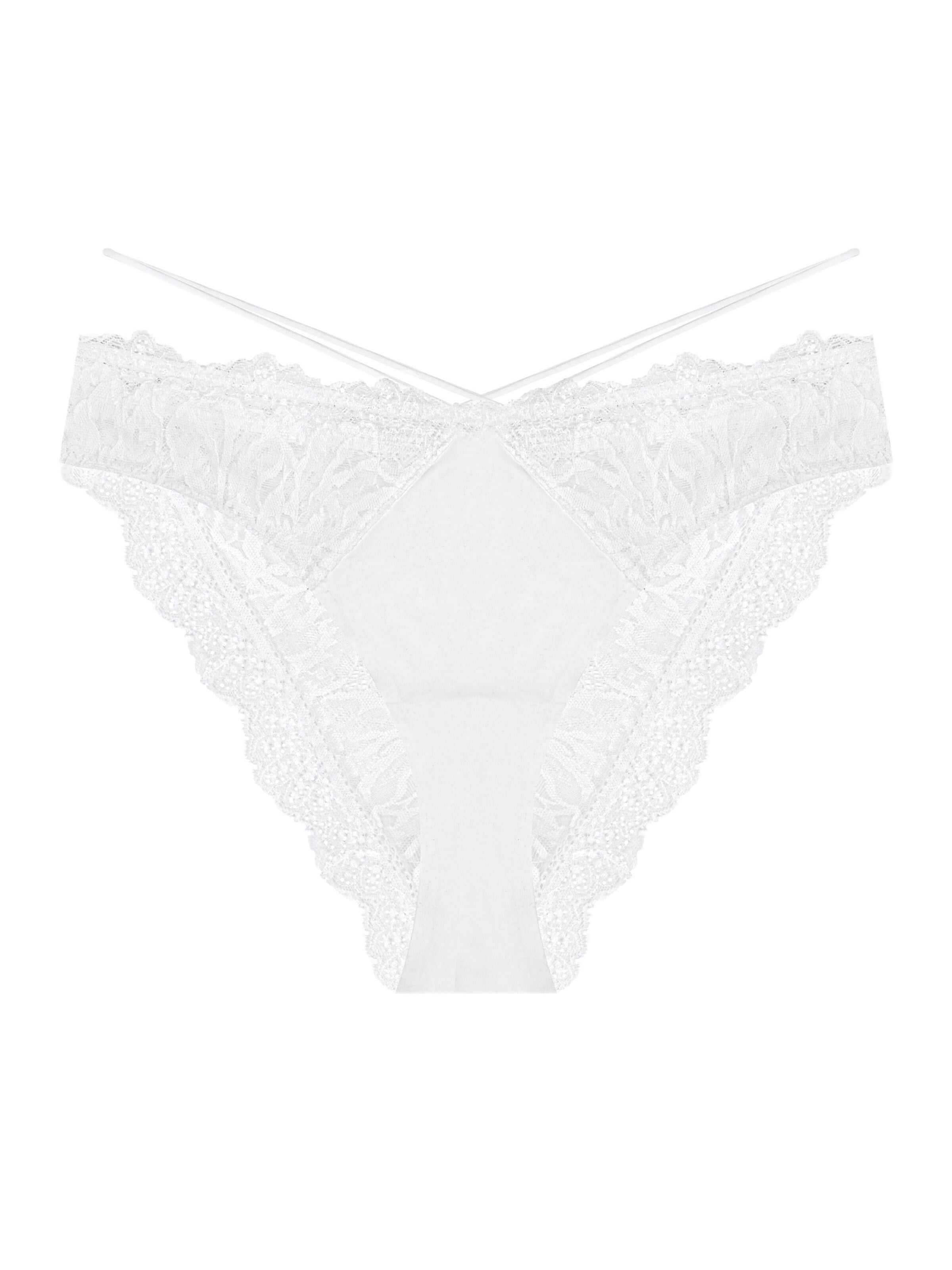 Panty 'Slip Notty, nahtlos, florale Spitze, mit Baumwollzwickel' di ESOTIQ in beige: frontale