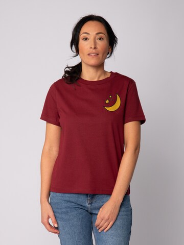 Watapparel Shirt 'Moon & Stars' in Rood: voorkant