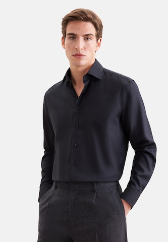 SEIDENSTICKER Regular fit Business shirt in Black: front