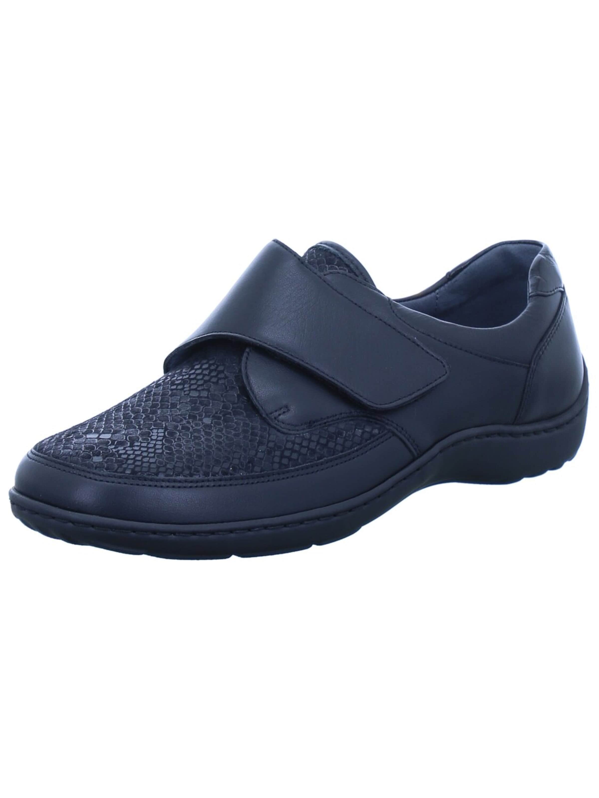 WALDLÄUFER - Zapatillas 'Komfort Slipper Damen 496H31 352 001 Echtleder in schwarz' en azul: frente