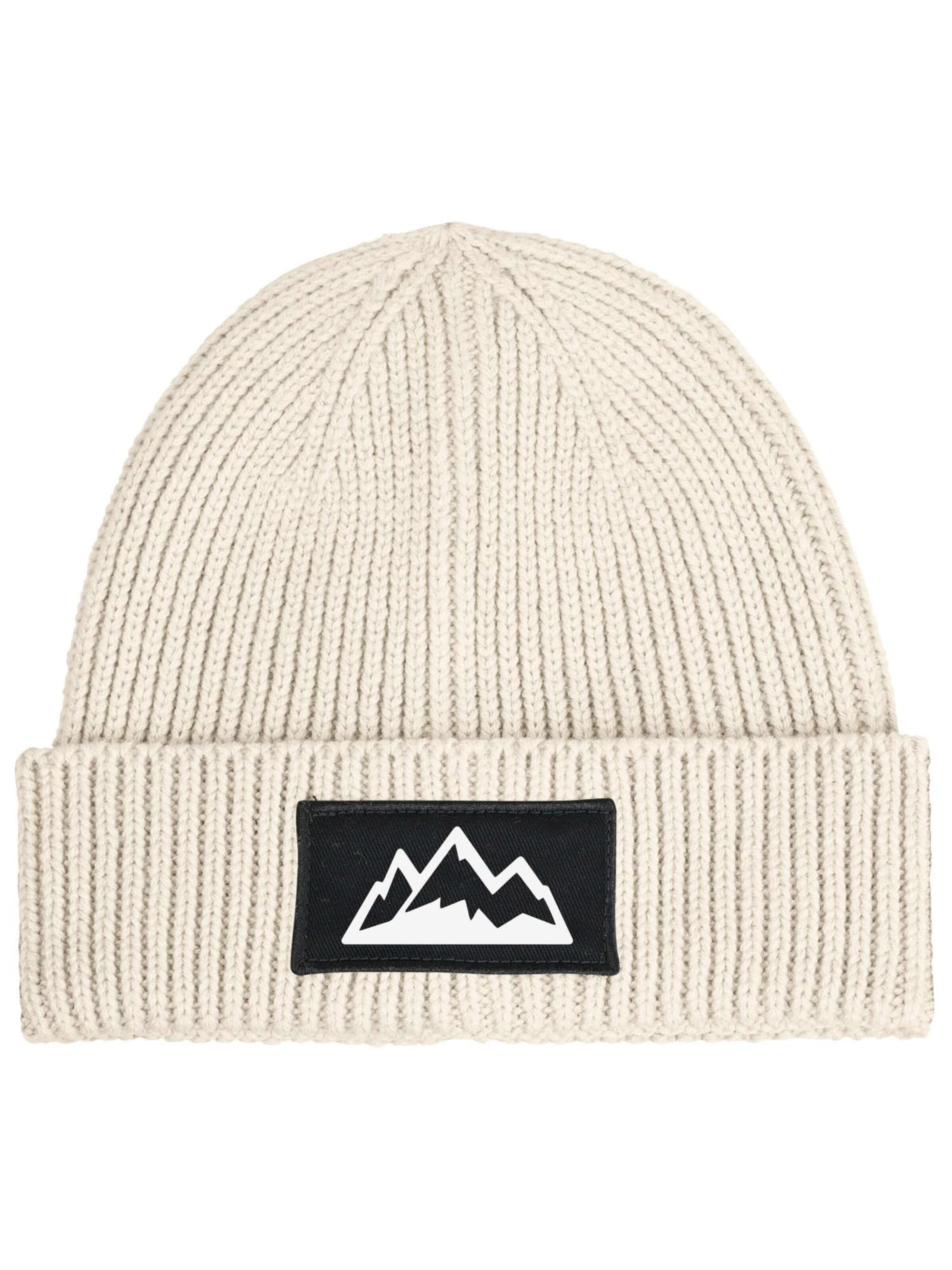 Neverless Beanie 'Mountain' in Beige: front