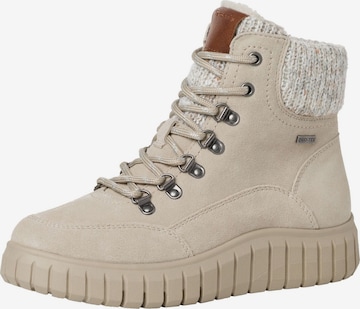 TAMARIS Veterlaarsjes in Beige: voorkant