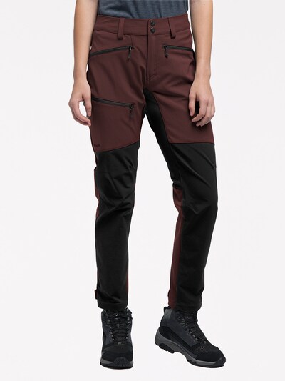 Haglöfs Outdoorhose 'Rugged Flex' in burgunder / schwarz, Modelansicht