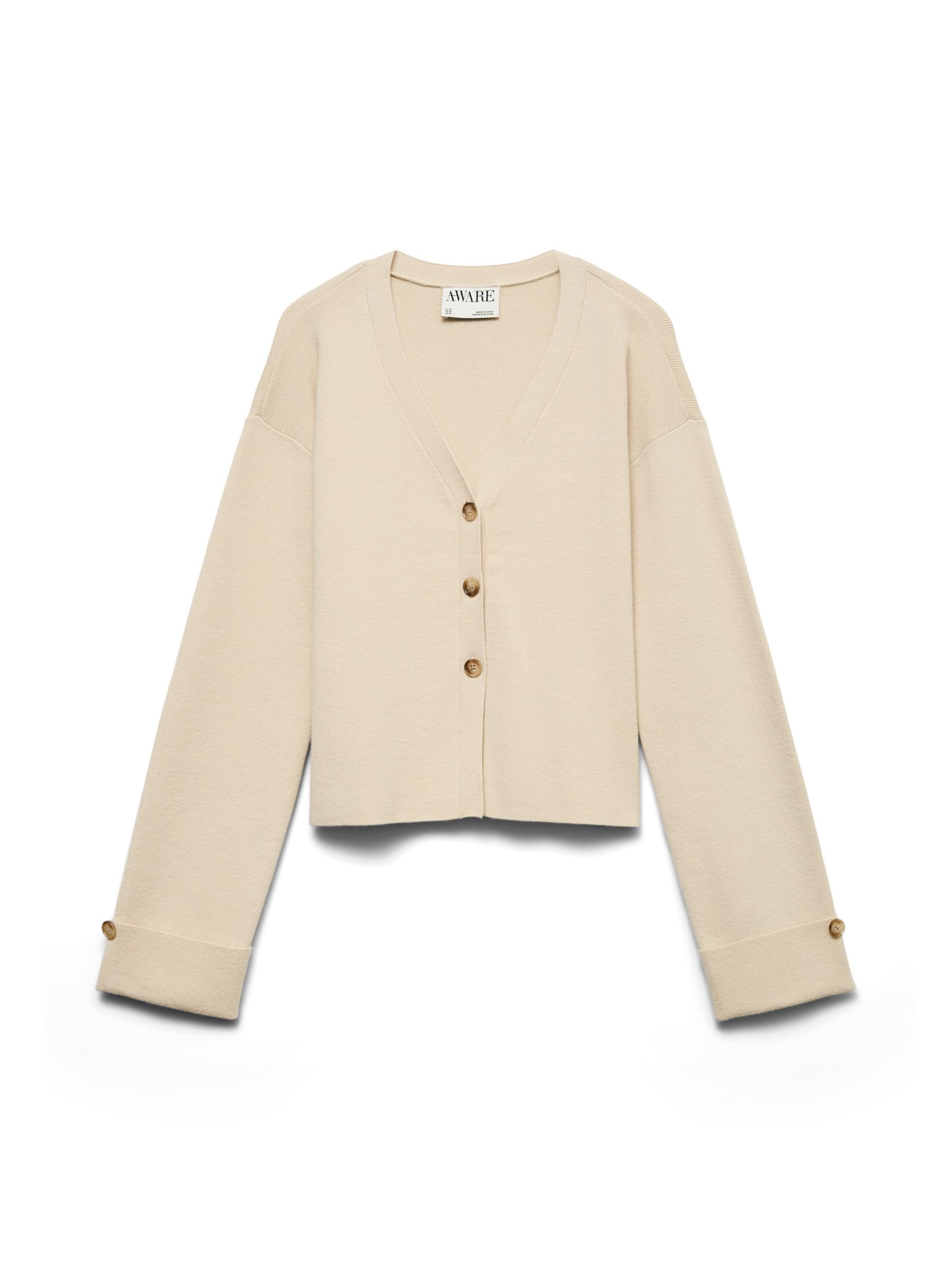 VERO MODA Gebreid vest 'AWHanna' in de kleur Ecru, Productweergave