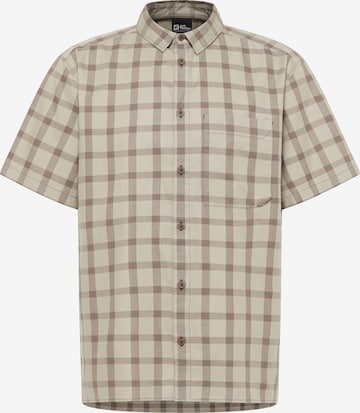 JACK WOLFSKIN Athletic Button Up Shirt 'Planalto' in Beige: front