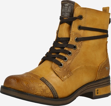 MUSTANG Lace-up bootie in Yellow: front