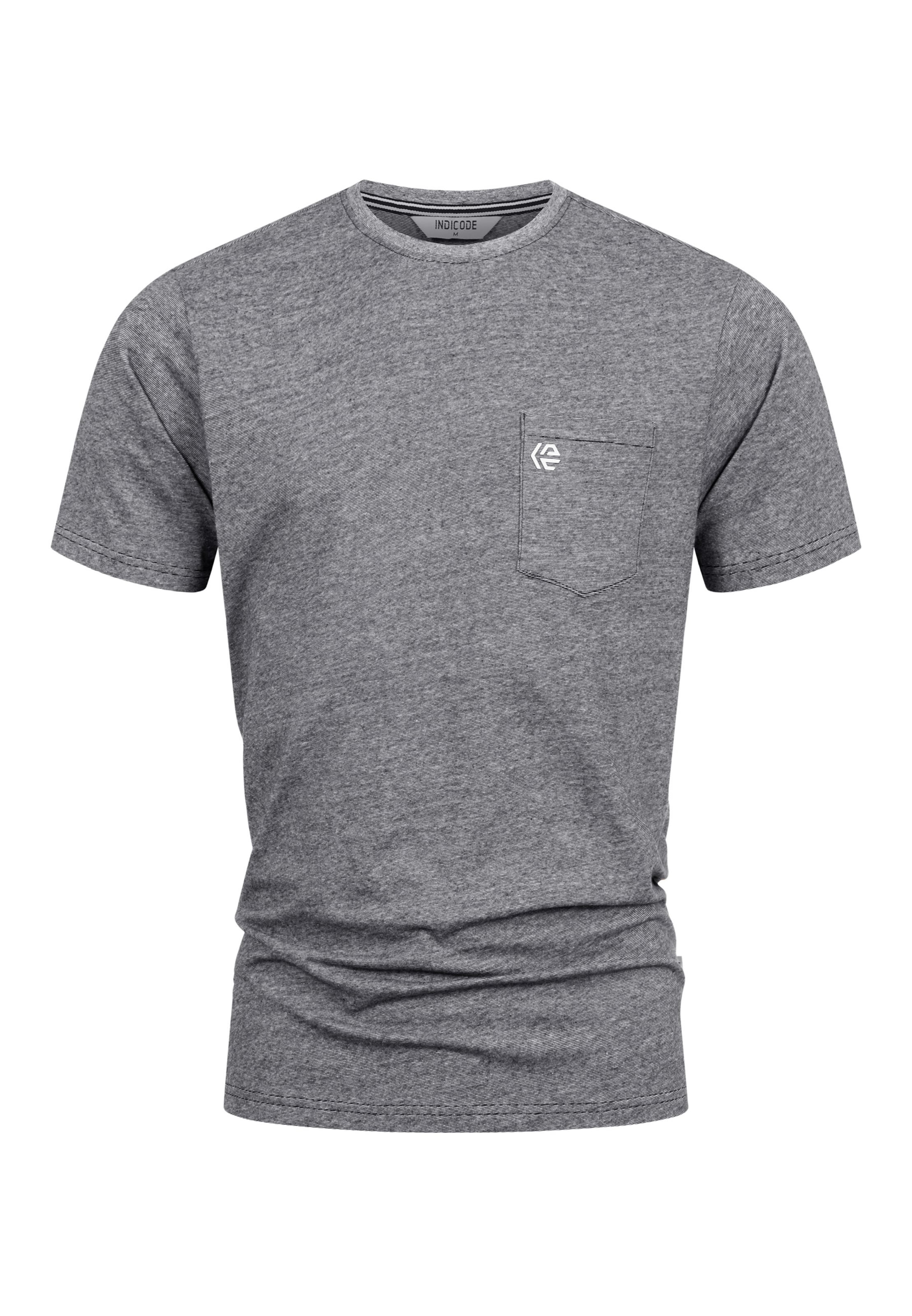 INDICODE JEANS Shirt 'Strib' in Grey: front
