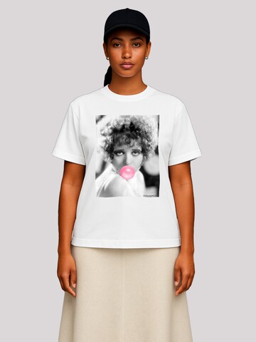 T-shirt 'Clara Bow Blowing Bubble Gum' F4NT4STIC en blanc : devant