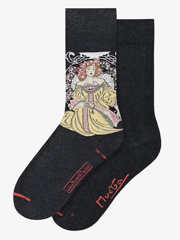 MuseARTa Socks 'Alphonse Mucha - Riverie' in Black: front