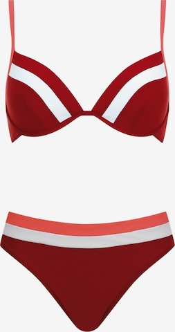 OLYMPIA Push-up Bikini in Rood: voorkant