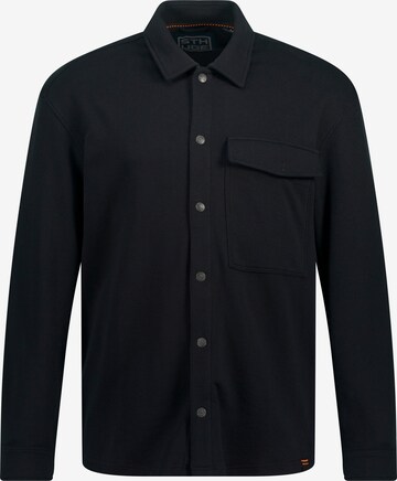 STHUGE Comfort fit Button Up Shirt in Black: front