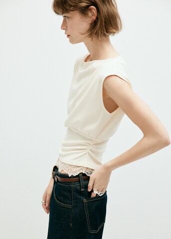 MANGO Topp 'Lacy' i beige