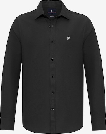 DENIM CULTURE Regular fit Button Up Shirt 'Jon' in Black: front