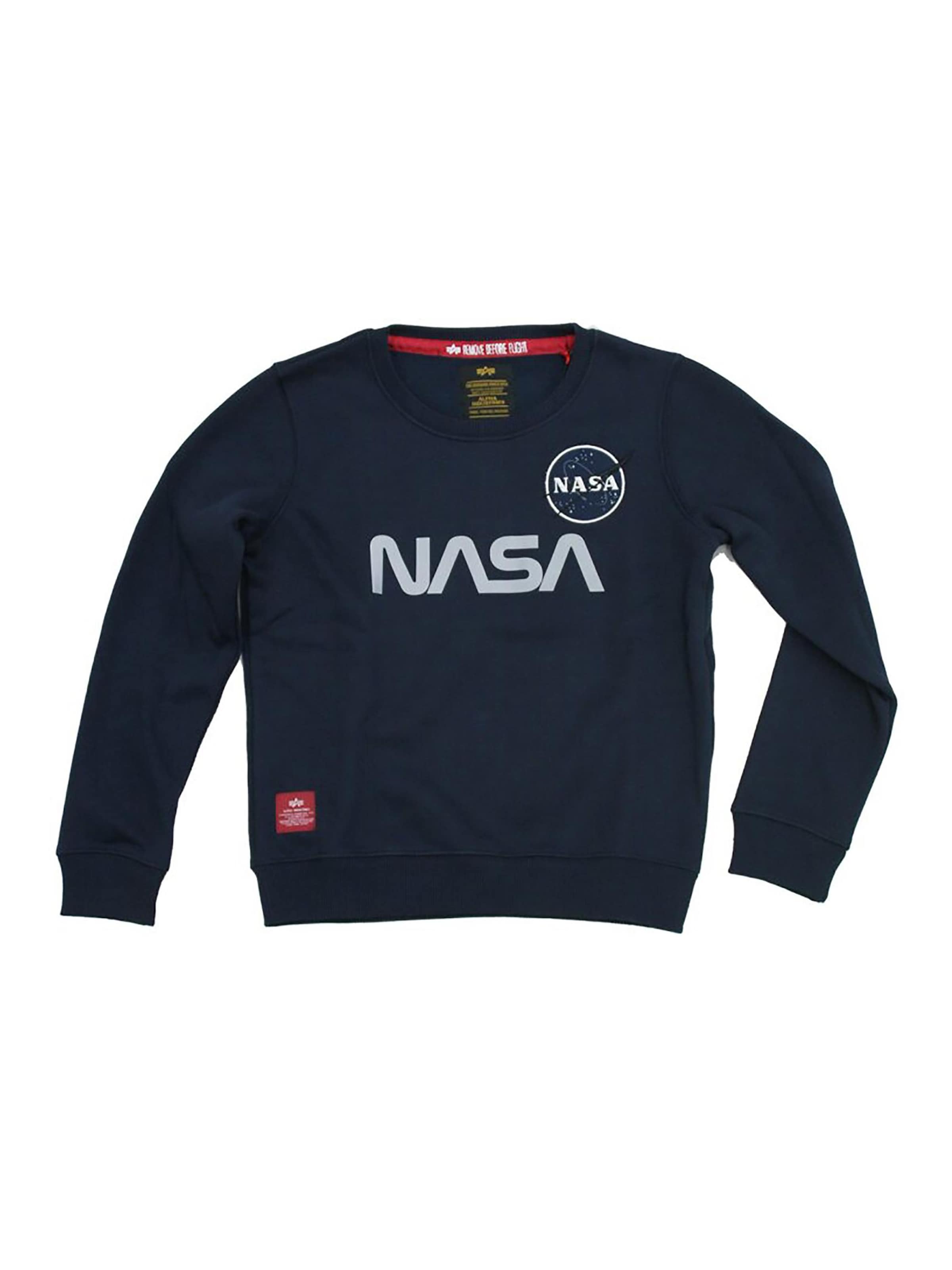 ALPHA INDUSTRIES Sweatshirt 'NASA' in Blue: front