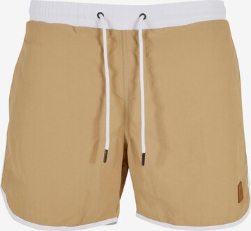 Urban Classics Board Shorts in Beige: front