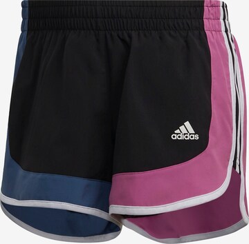 ADIDAS SPORTSWEAR Regular Workout Pants 'Marathon 20 Colourblock ' in Black: front