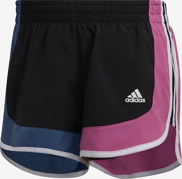 ADIDAS SPORTSWEAR Workout Pants 'Marathon 20 Colourblock ' in Black: front