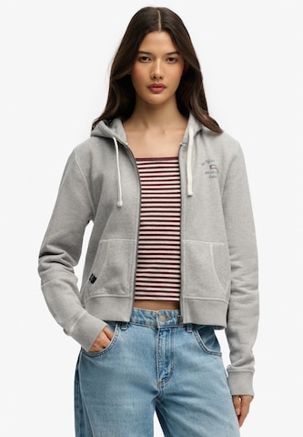 Superdry & Co Sweatvest 'Essentials' in Grijs: voorkant