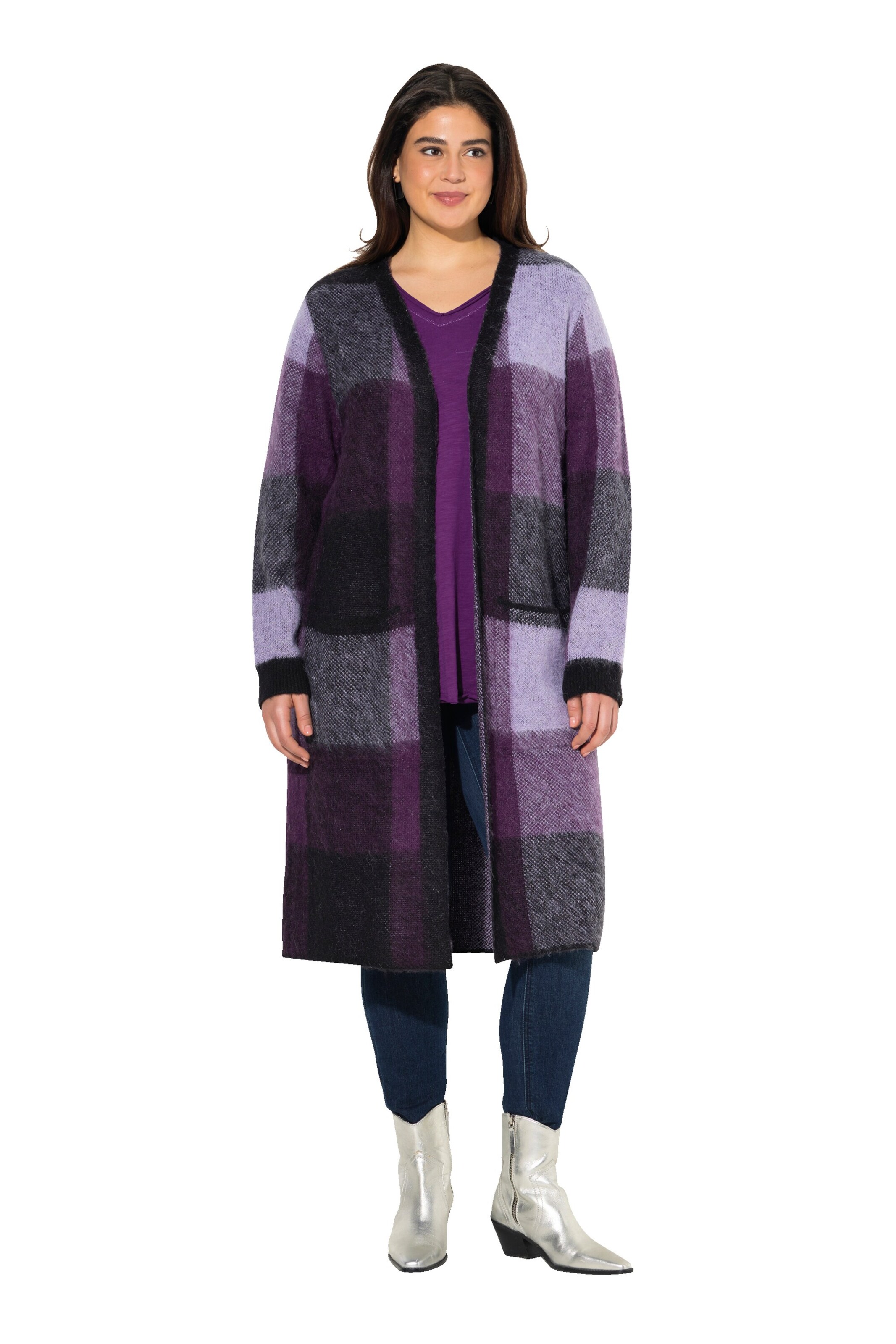 Ulla Popken Knit Cardigan in Purple