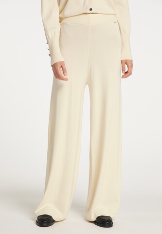 DreiMaster Klassik Wide Leg Strickhose in Weiß