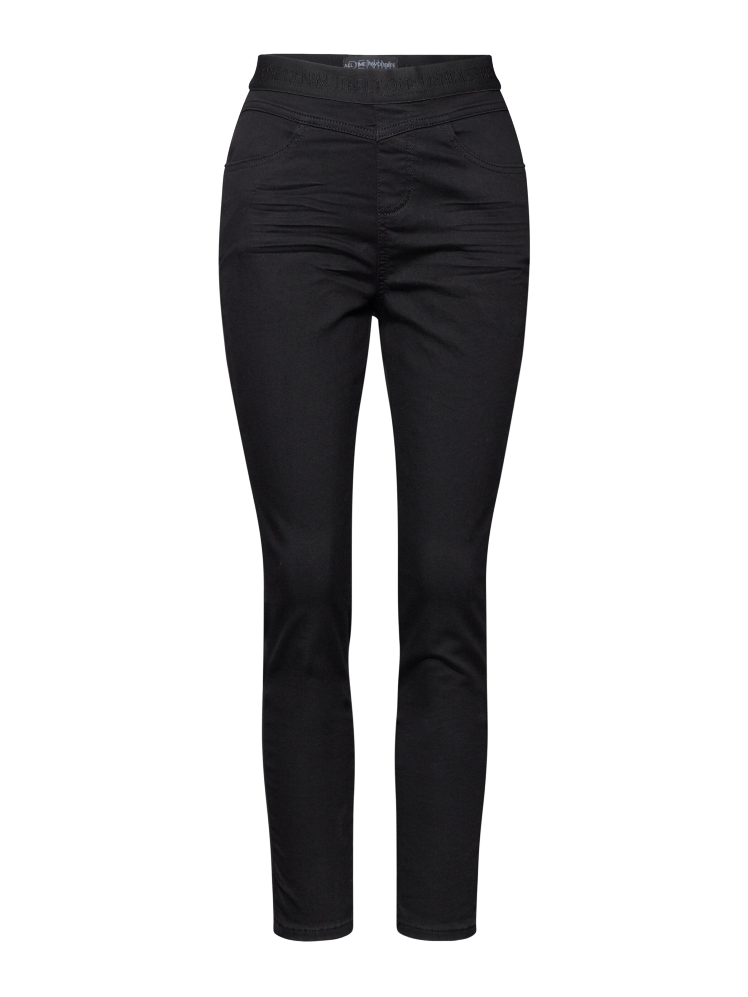 STREET ONE Skinny Jeggings - fekete: elől