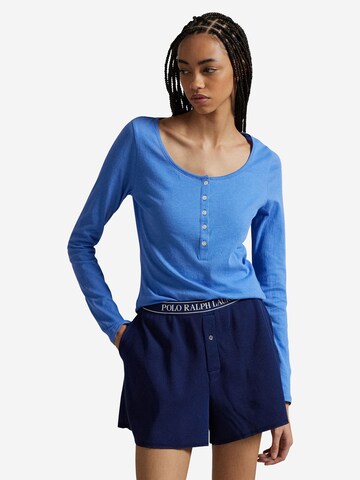 Polo Ralph Lauren Longsleeve ' Whisper Weight Cotton ' in Blau: Vorderseite