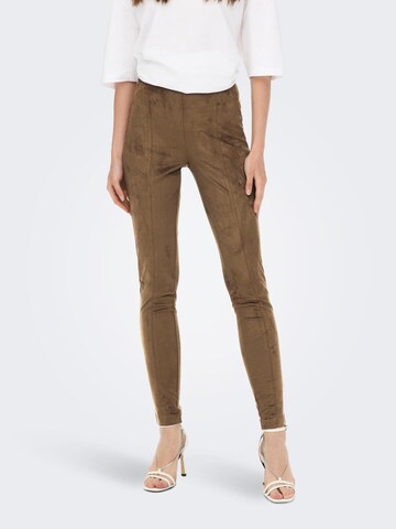 ONLY - Skinny Leggings 'JENNIE' en marrón: frente