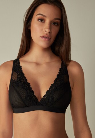 INTIMISSIMI Triangle Bra 'Pretty Flowers' in Black: front