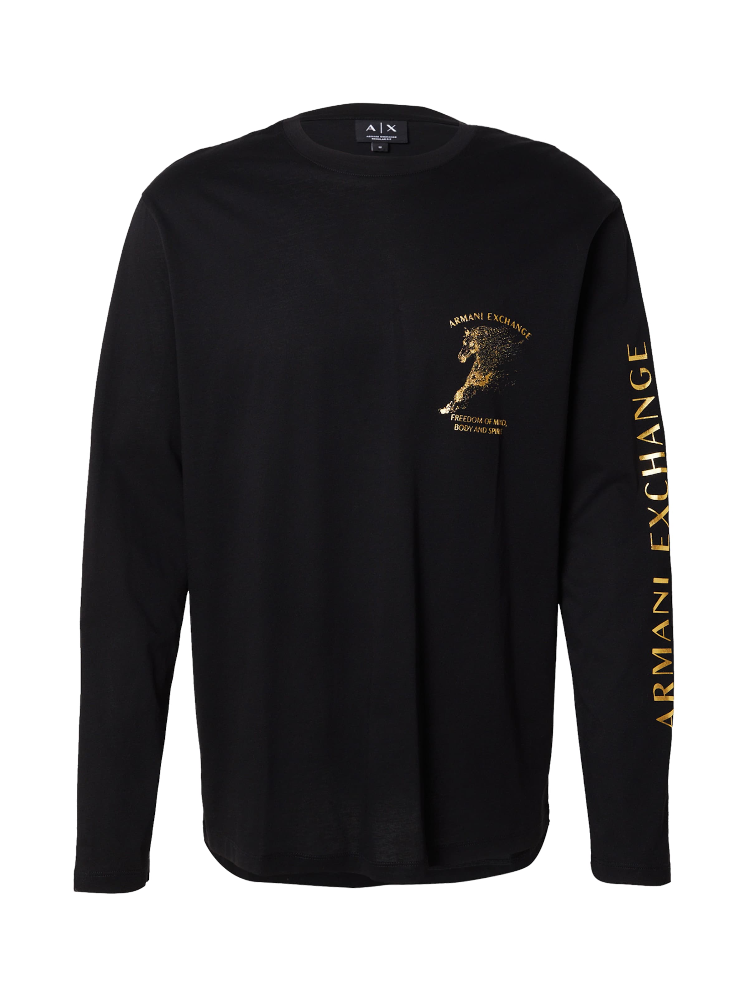 ARMANI EXCHANGE Тениска в черно: отпред