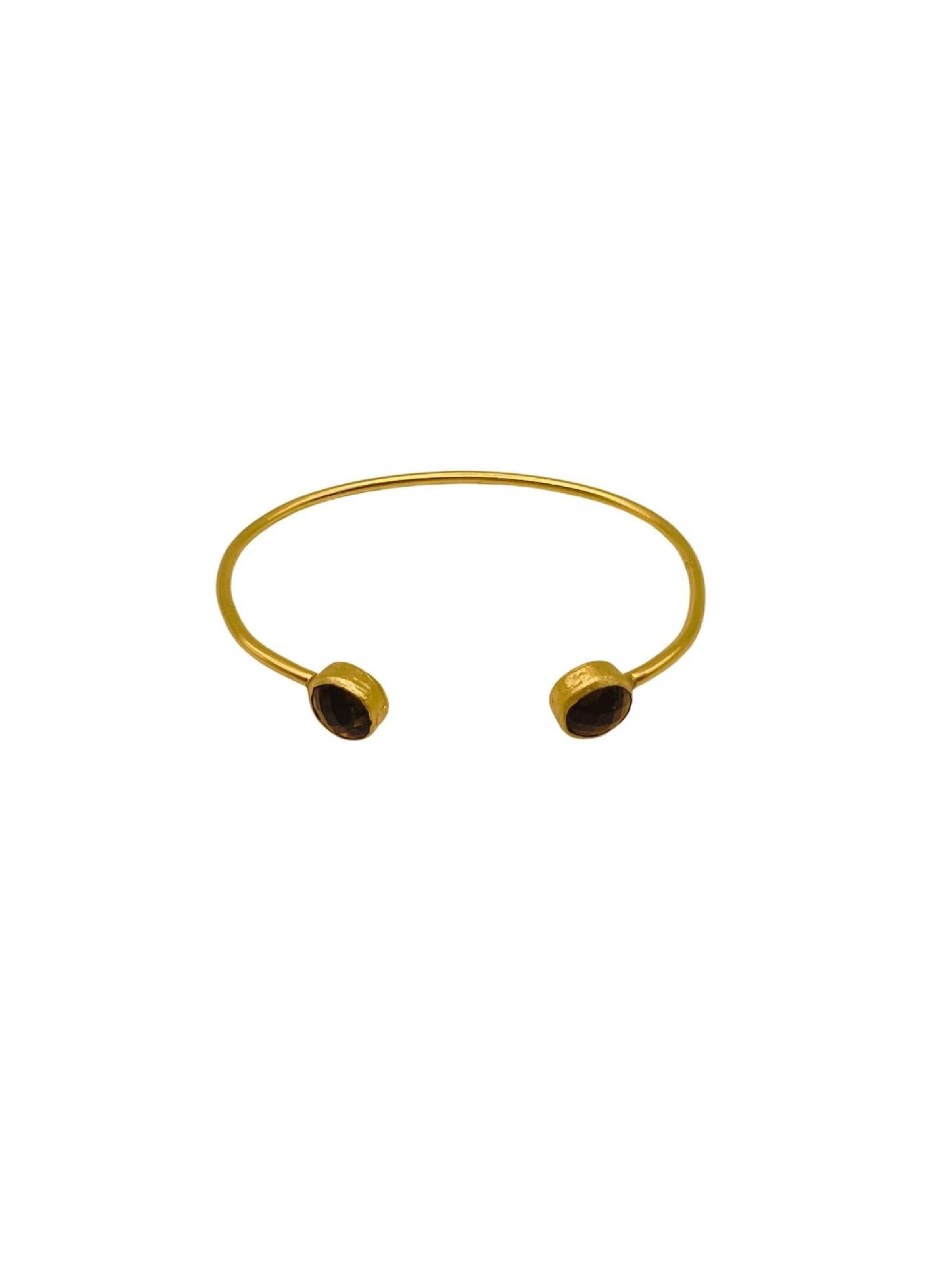 Les Reines Armband 'Topaz Eclipse' in Goud: voorkant