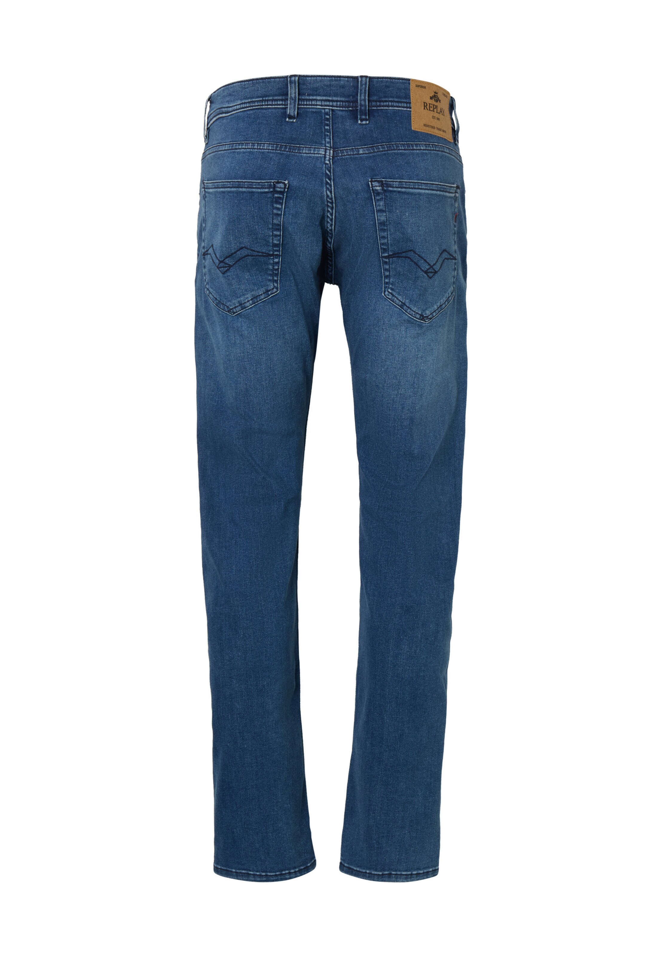 Regular Jean REPLAY en bleu : derrière