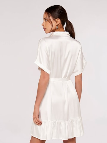 Apricot Shirt Dress in White