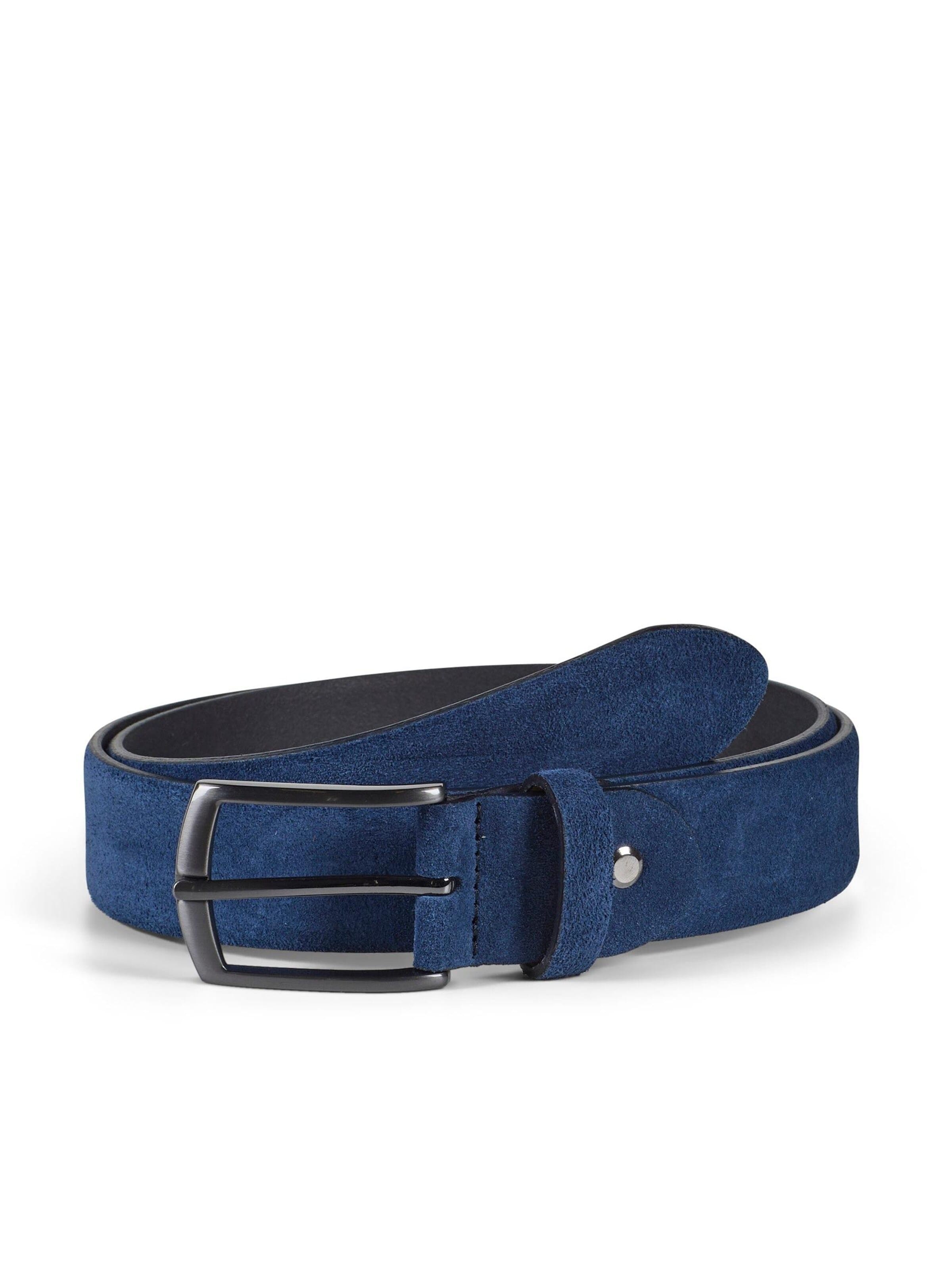 Howard London Riem 'Howard Suede Belt Zack Blue' in Blauw: voorkant