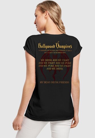 Merchcode Shirt 'Hollywood Vampires - Drink Fight Puke' in Black