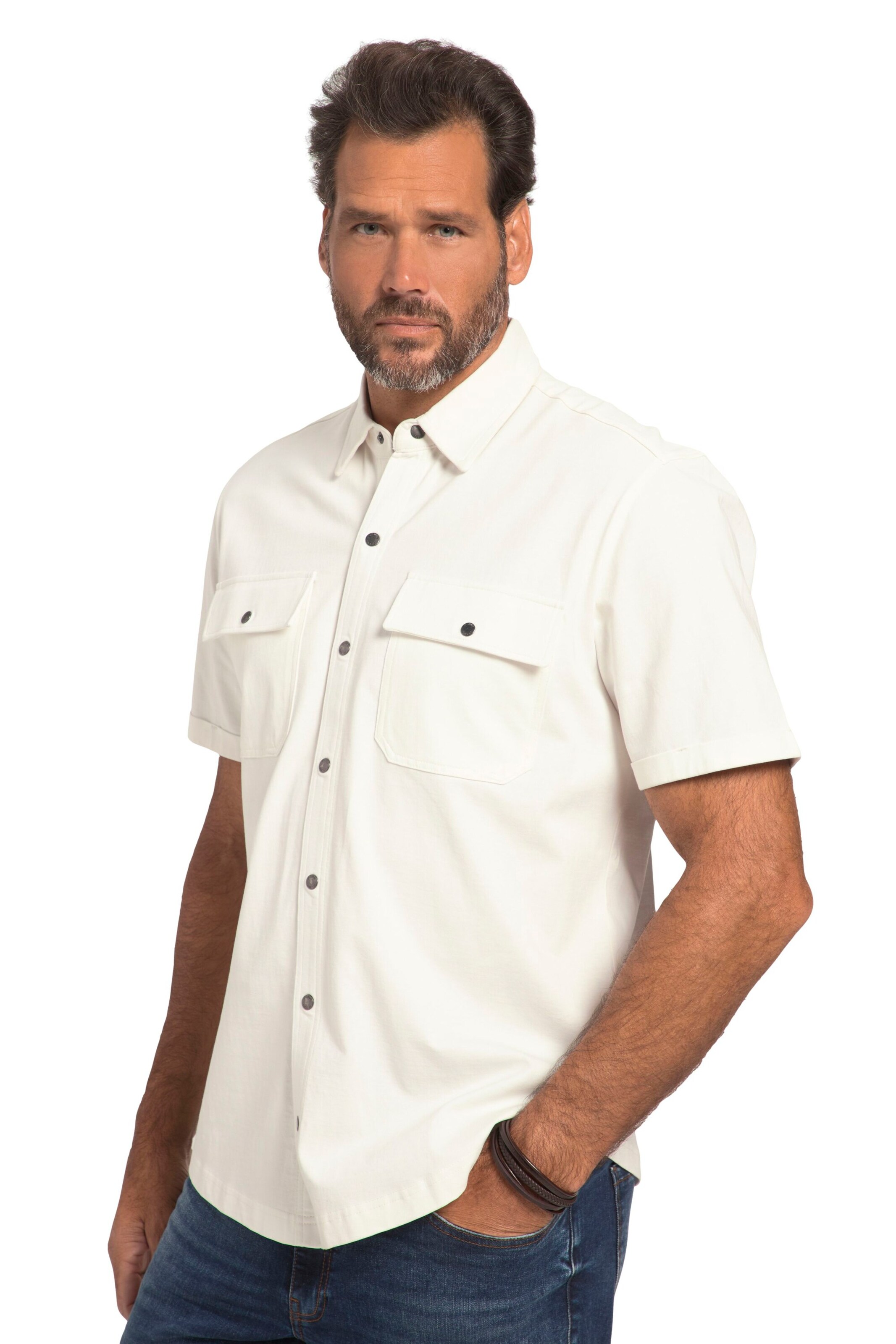 JP1880 Regular fit Button Up Shirt in Beige