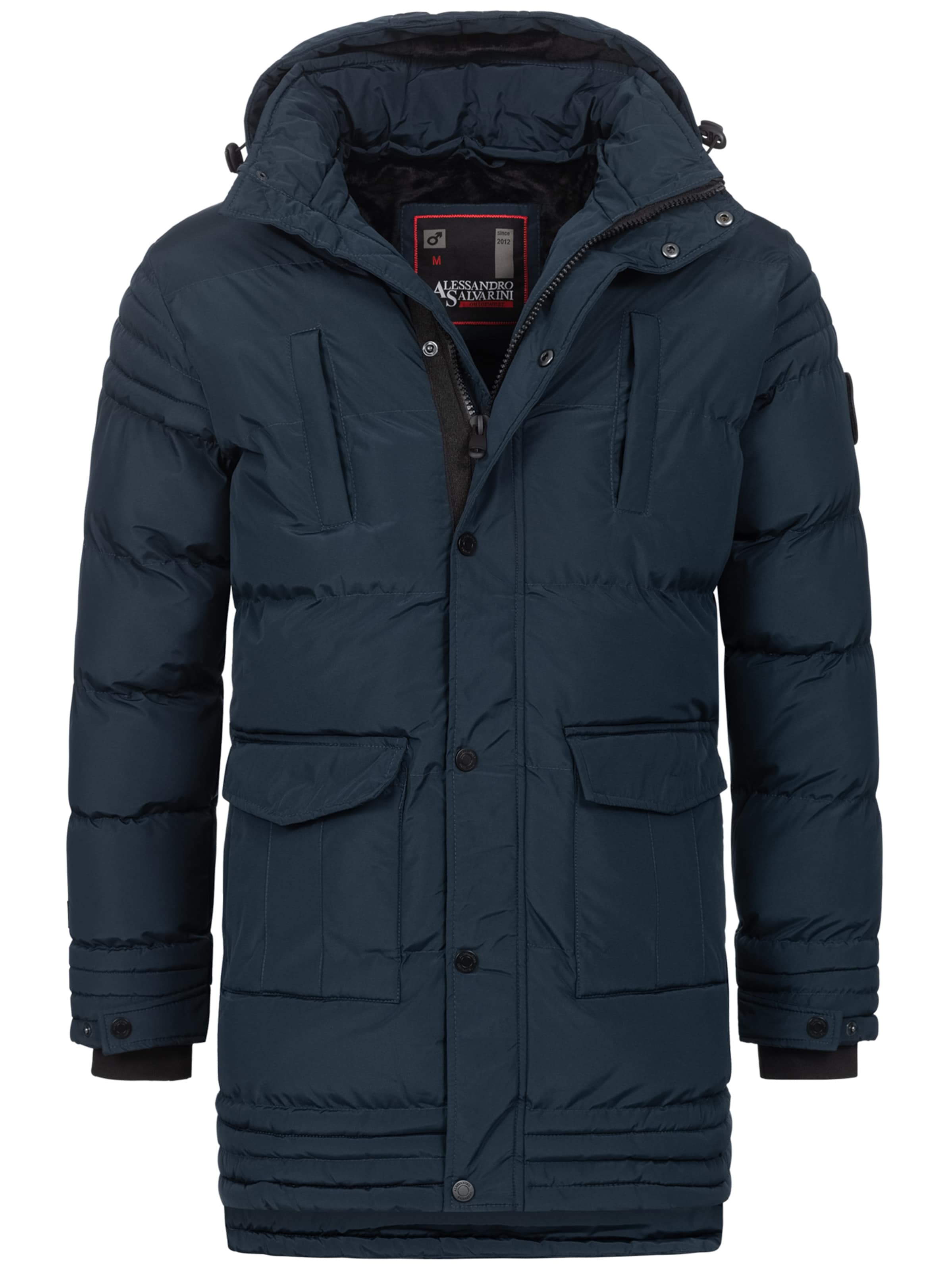 Alessandro Salvarini Winterjas in Blauw: voorkant
