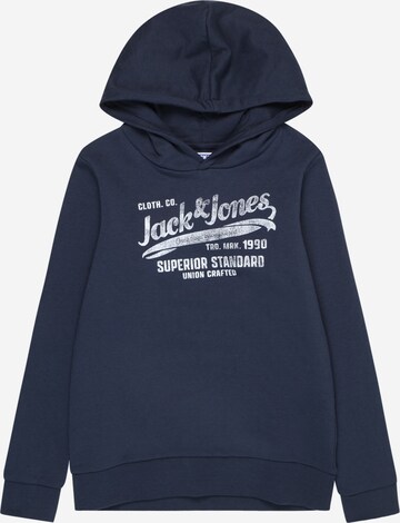 Bluză de molton de la Jack & Jones Junior pe albastru: față