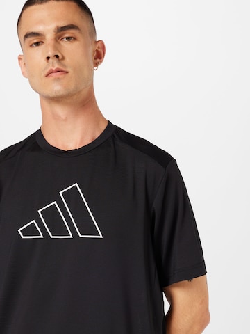 juoda ADIDAS PERFORMANCE Sportiniai marškinėliai 'Train Icons'