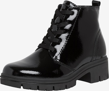 TAMARIS Lace-Up Ankle Boots in Black: front